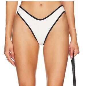 Montce x Olivia Culpo Cream Black Binded Terry Lulu Bikini Bottom